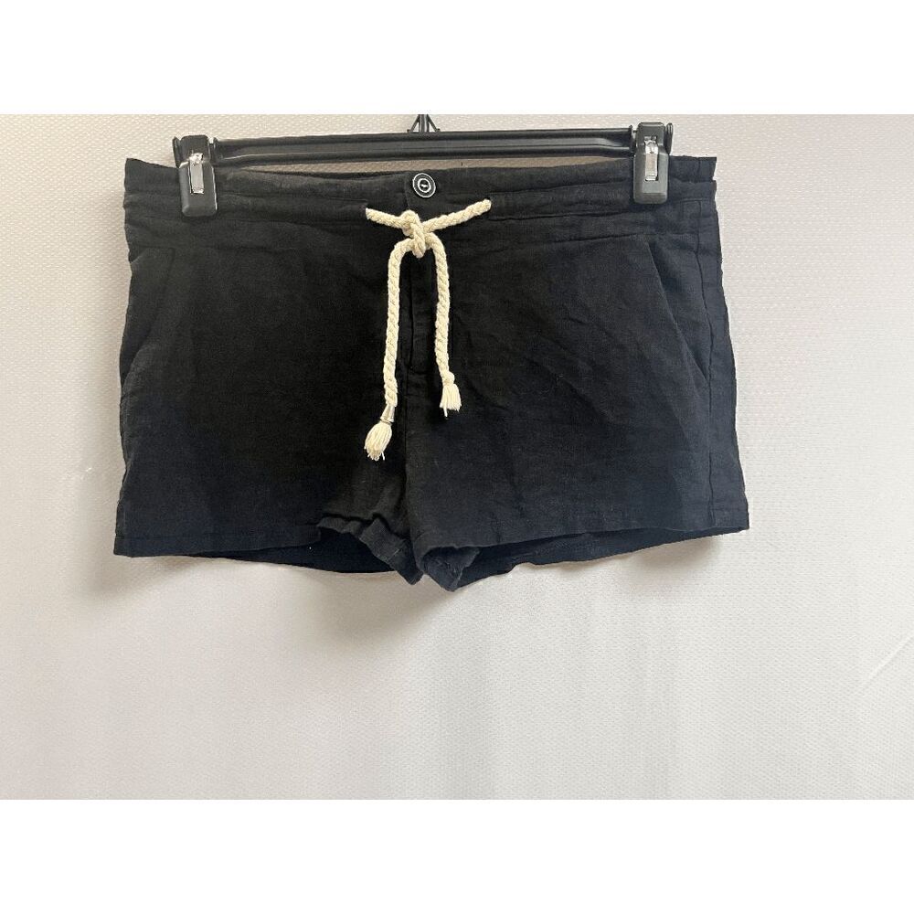 HAE Womens Mid-rise Pull-on Elastic Drawstring Shorts Black Size Large